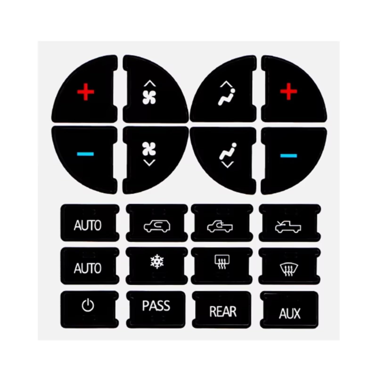 Auto Interior Trim Compatible with GMC for Acadia for Denali 2006 2007 2008 2009 2010 2011 2012 AC Climate Stereo Button Repair Decals Stickers(20pcs)