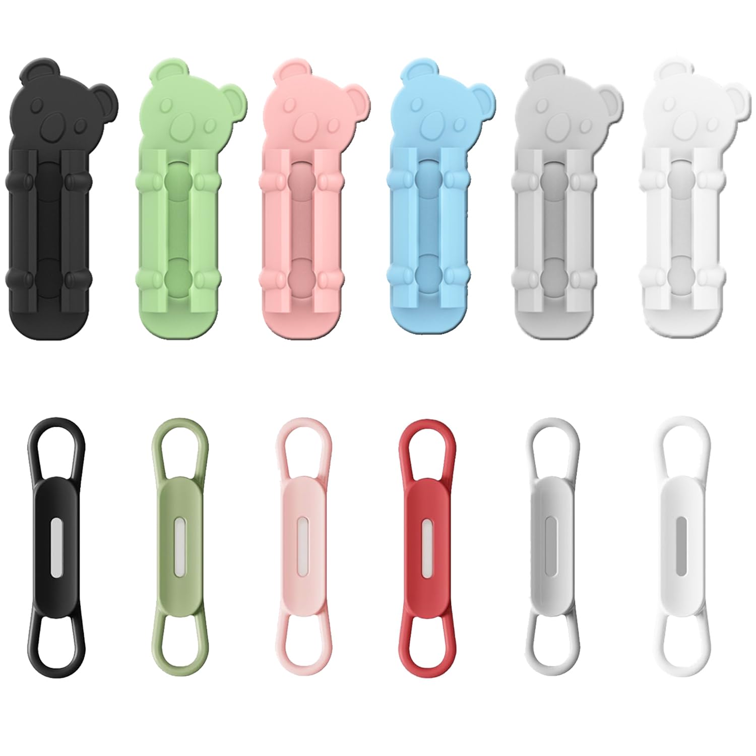 BOSOIRSOU 12 pcs Pen Holder, 6 Magnetic Pencil Holder and 6 self-adhesive Pen Holder, Silicone Adjustable Marker Holder for Desk Wall Refrigerator,