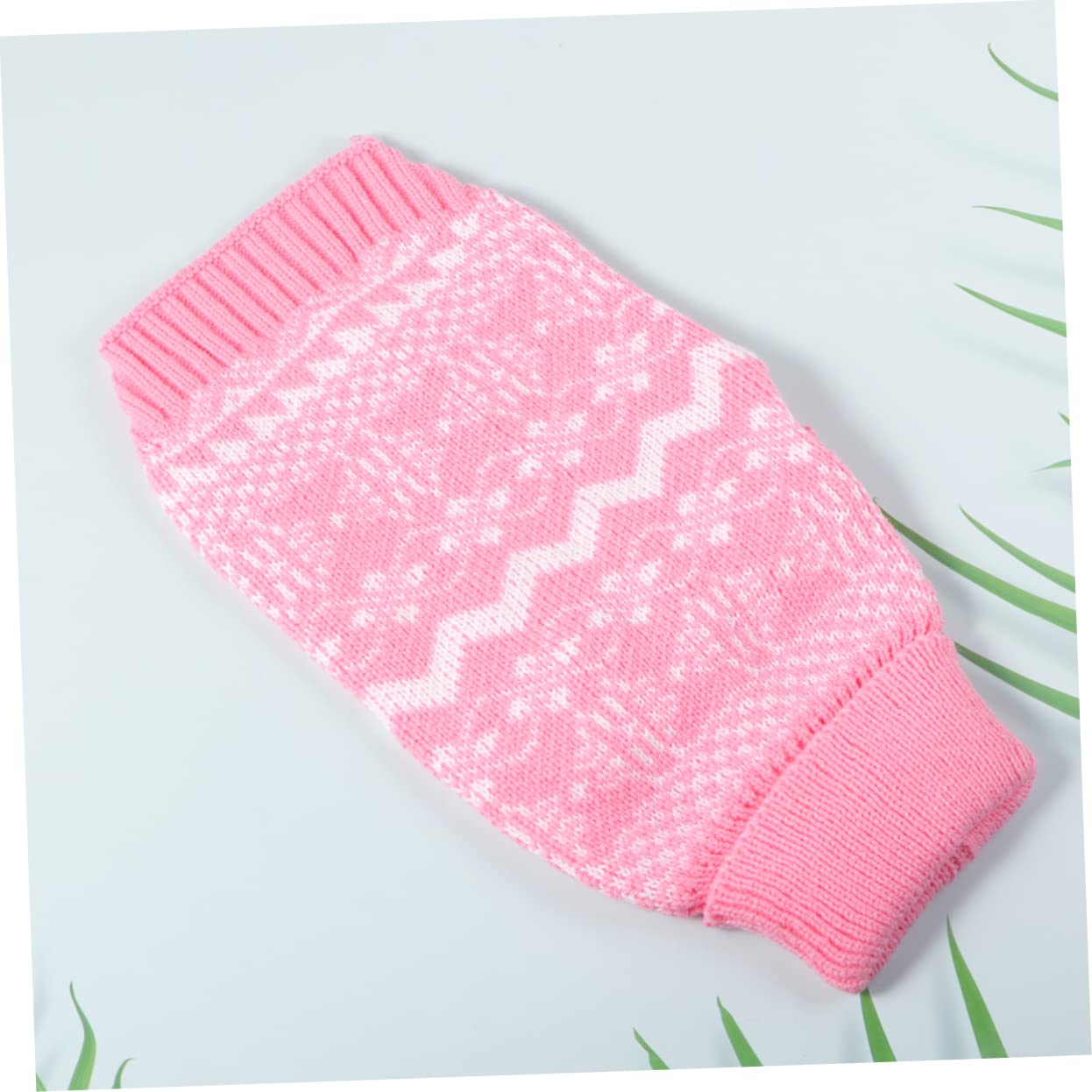 Housoutil 3pièces Pull Tricot pour Chien avec Montant Vêtement Chaud pour Noël Costume De Fête pour Animaux Rose XXL
