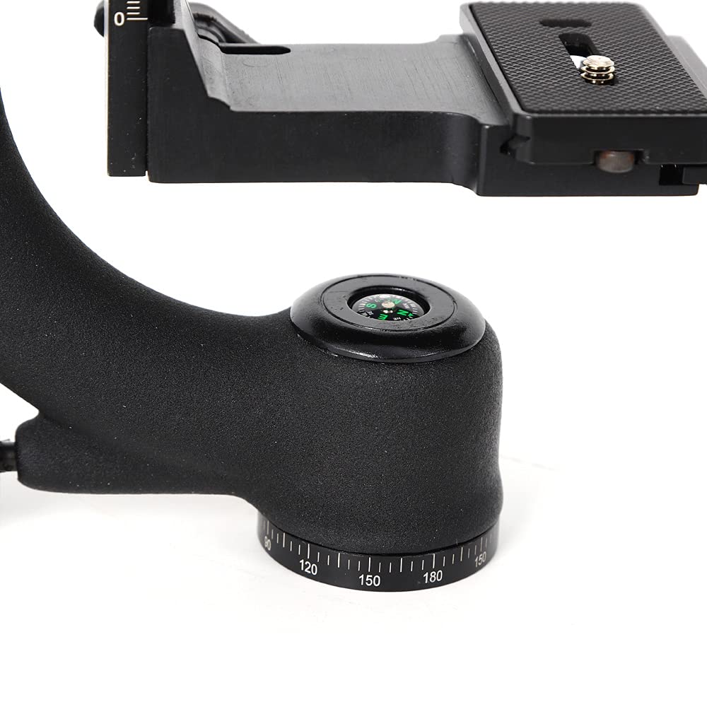 Tripod Head 360° Tripod Panoramic Gimbal Pan Head Ball Mount 22 x 8 x 21 cm, soporte de estructura suave panorámico tripod Head para cámara de telefoto, color negro, DENGFEN