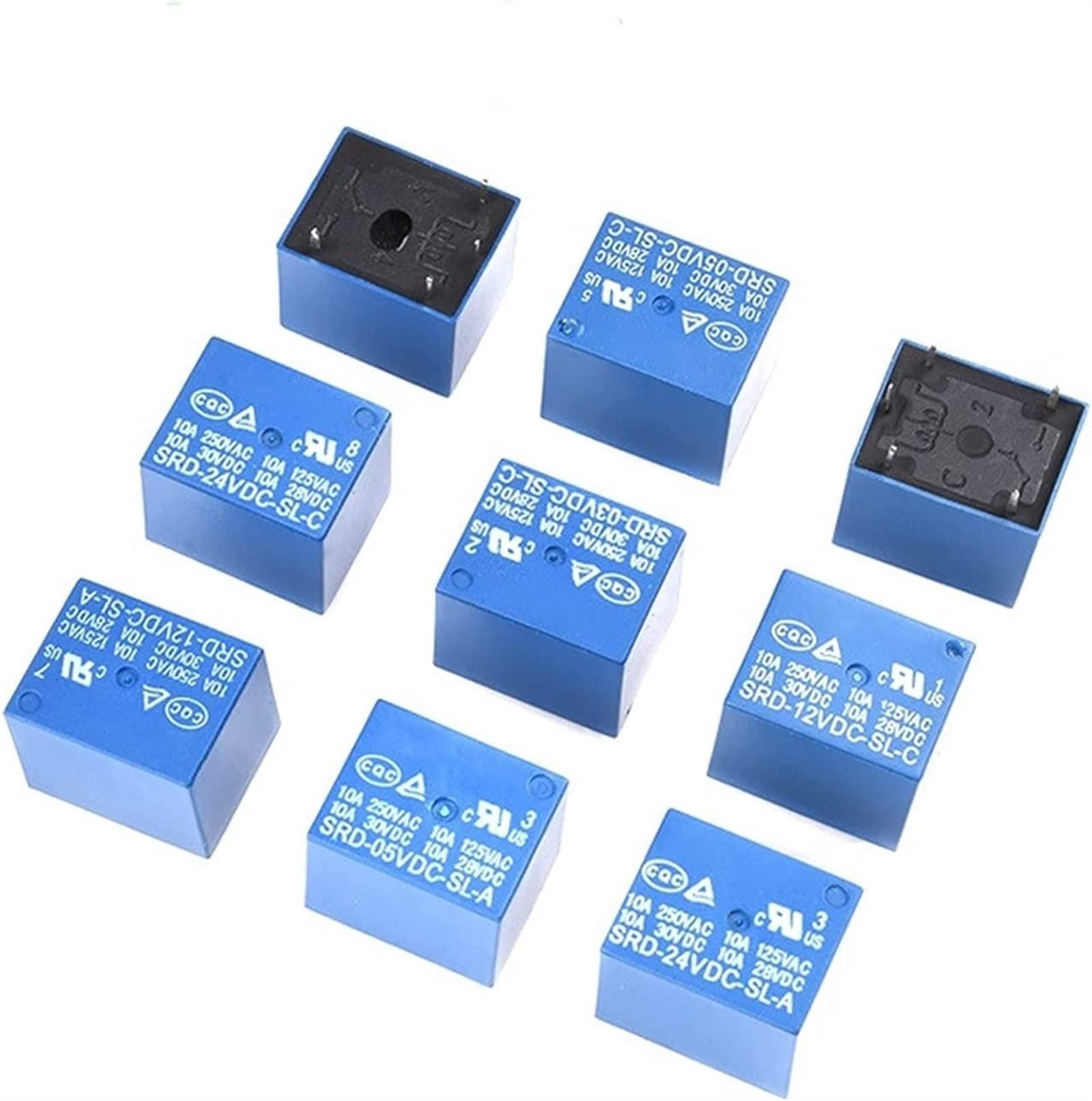 LKPEHTAGN Relay 10pcs Relays SRD-03VDC-SL-C SRD-05VDC-SL-C SRD-06VDC-SL-C SRD-09VDC-SL-C SRD-12VDC-SL-C 3V 5V 6V 9V 12V 24V 48V 10A 250VAC 5PIN