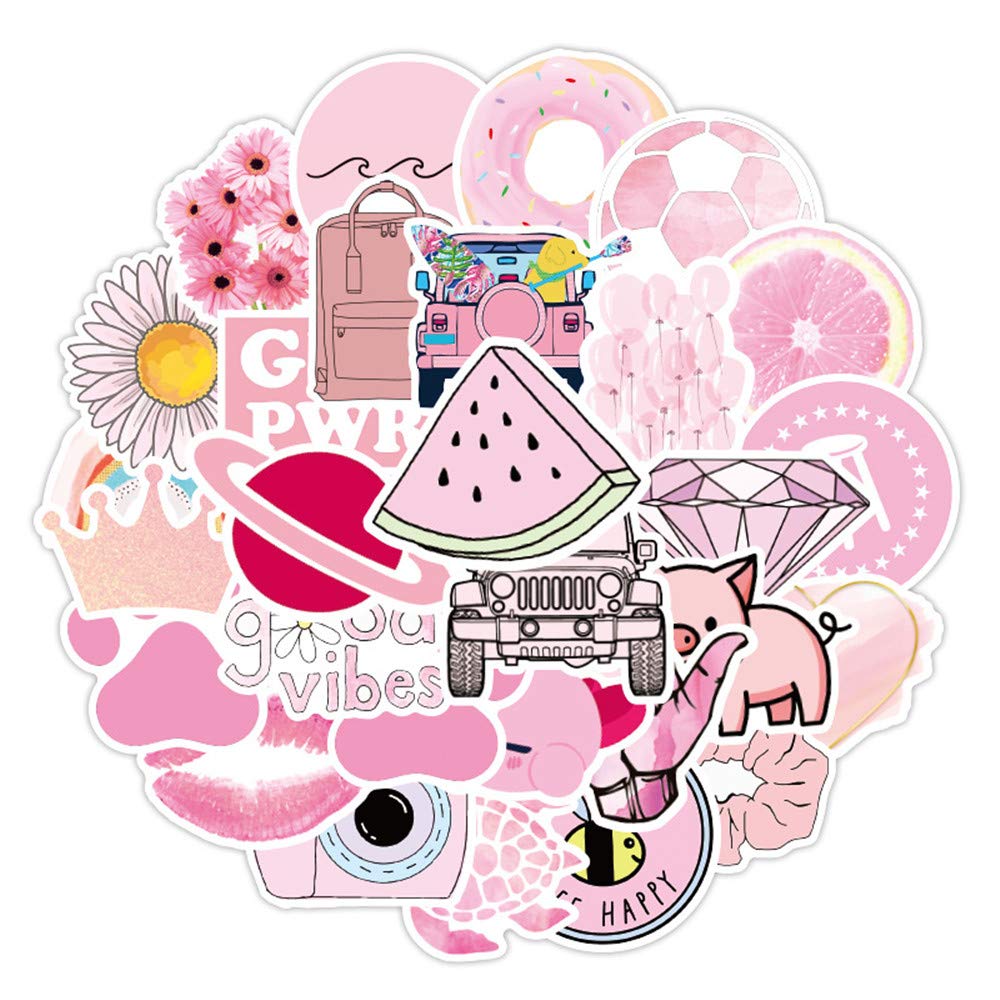 50 Pcs VSCO Stickers Cute Vsco Aesthetic Stickers Cute Decals Vinyl Water Bottle Decal for Laptop, Phone, Luggage, Hydroflask