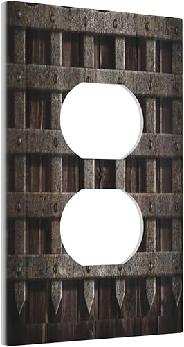 Miniatura 11 de Puerta de castillo de madera de mediados de siglo, estilo griego, cubierta de interruptor de luz de palanca individual, placa decorativa de pared