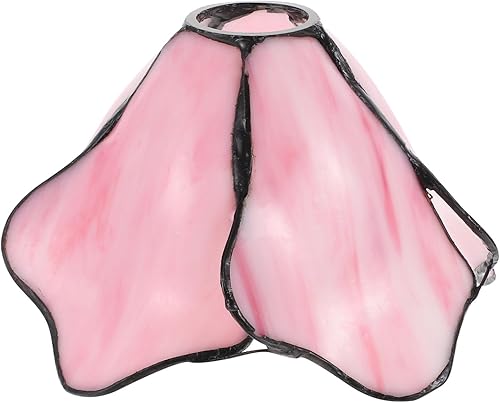 DOITOOL Pantalla de lámpara de cristal con forma de flor de loto, pantallas de lámpara de araña de estilo flor rosa, lámpara de mesa de cristal,