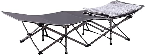 Miniatura 8 de BeiseYu Catre de campamento, catre plegable portátil para campamento, catre de camping con almohadilla para adultos, cama de dormir resistente para