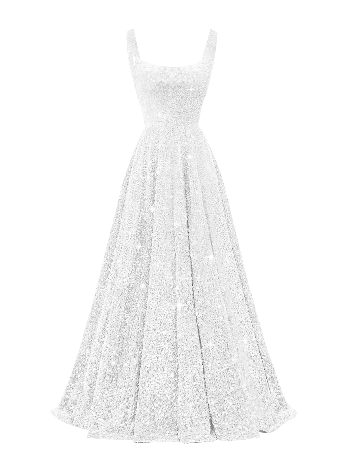 Sequin Prom Dress for Women Spaghetti Straps Formal Dresses 2025 A Line Ball Gown with Pocket