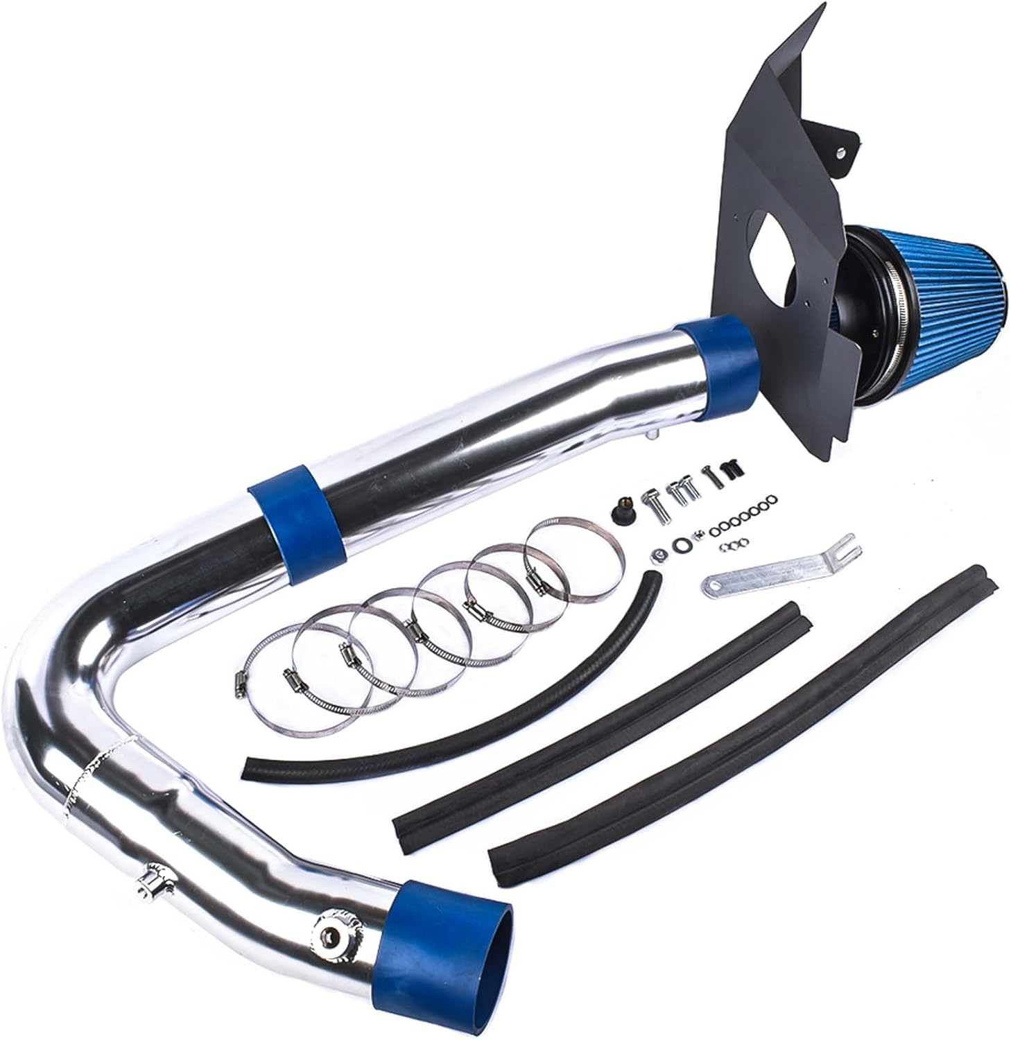 Heat Shield Cold Air Intake Blue Dry Filter Replacement for 2011-2020 Chrysler 300 300C Dodge Charger Challenger 3.6L V6 HI-DG-12BL