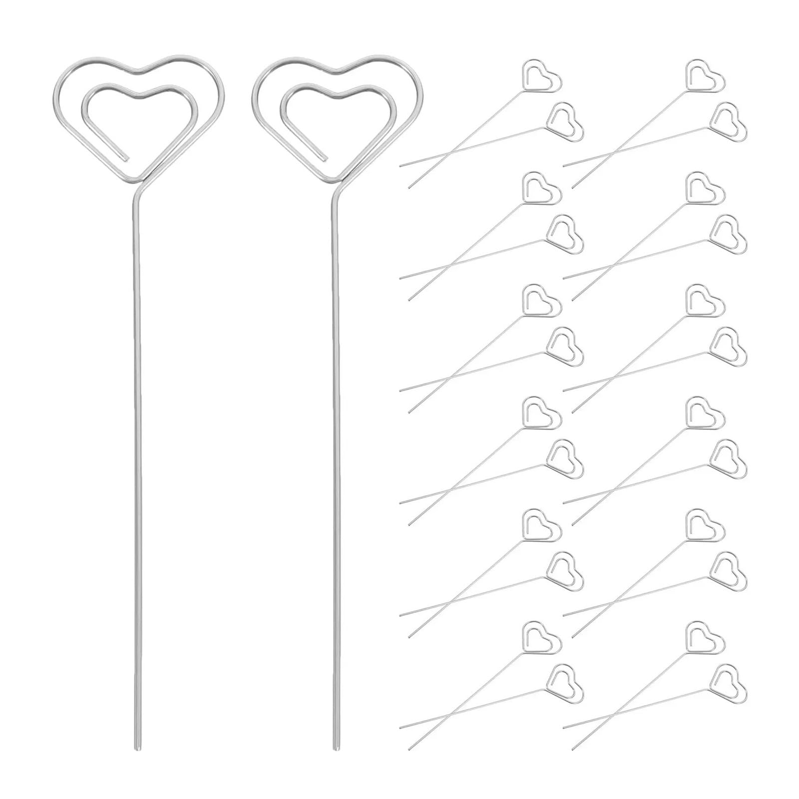 Tarjetero en Forma de corazón 300 Piezas para Jardín | Soporte de clip for notas fotográficas for arreglos florales, decoración de pasteles, soporte for números de mesa