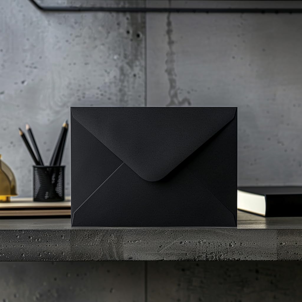 100 kopert C5 z trójkątną klapką C5 162 x 229 mm (16,1 x 22,9 cm), gramatura: 120 g/m² - czarne
