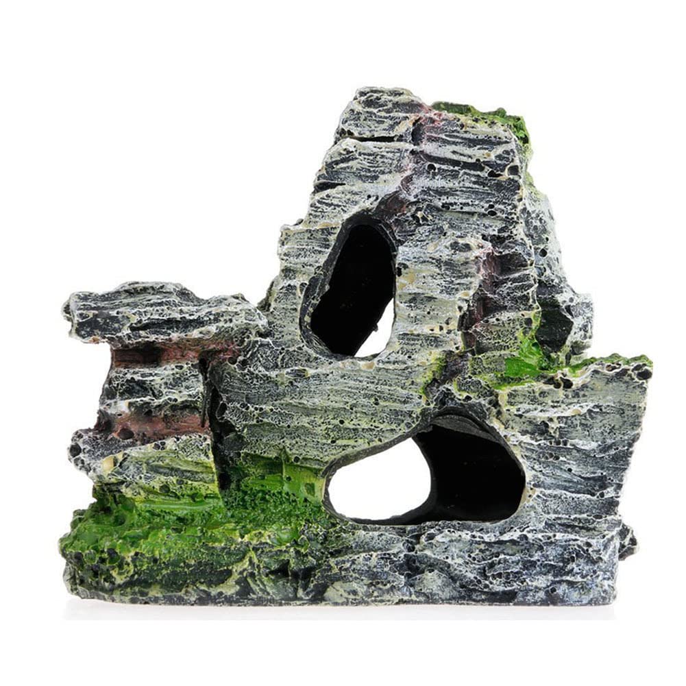 Faroby Aquarium Rockery Hiding Rock Cave Decor Underwater Landscape Mountain View Ornament Fish Tank Rockery