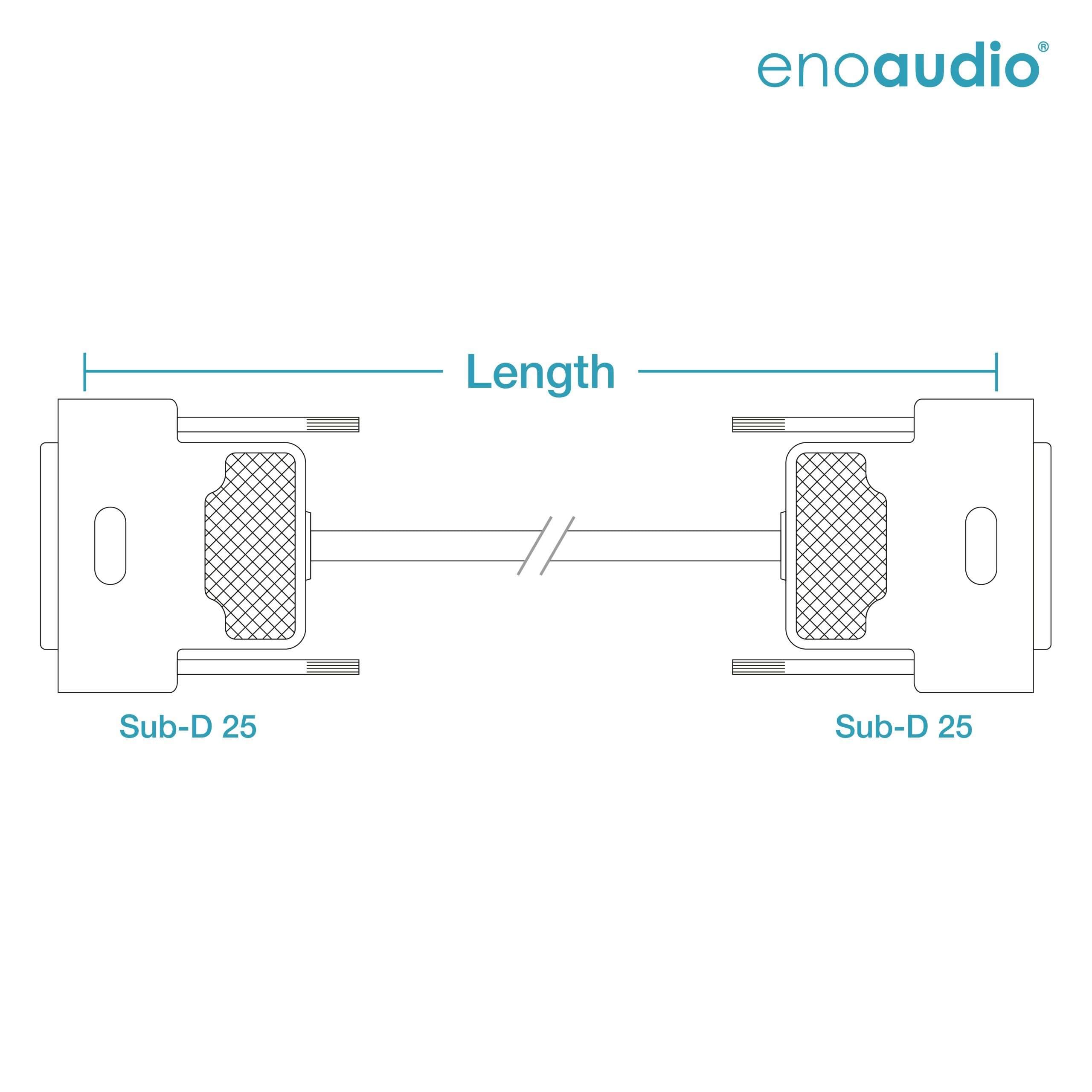 enoaudio Mogami 2932 8 Multicore Analog Kabel | Gold DSUB DB25 D-Sub 25 | HiFi, 0,5 m