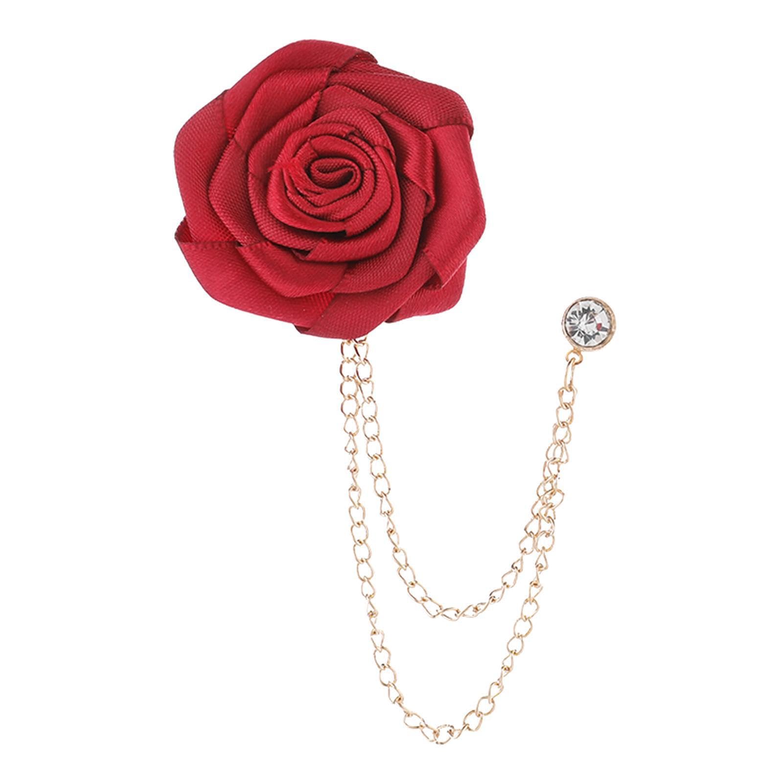 Alcxazs Men's Collar Accessories Formal Wedding Anniversary Stunning Rose Brooch Created With Lovely Details Trendy Party Business Birthday Gifts Novelty Decoration