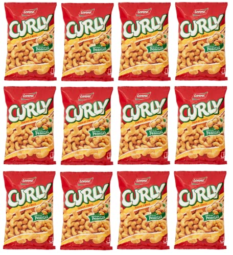 Lorenz Curly Peanut Classic   Juego de 12 aperitivos salados con cacahuetes frescos (60 g), diseño clásico