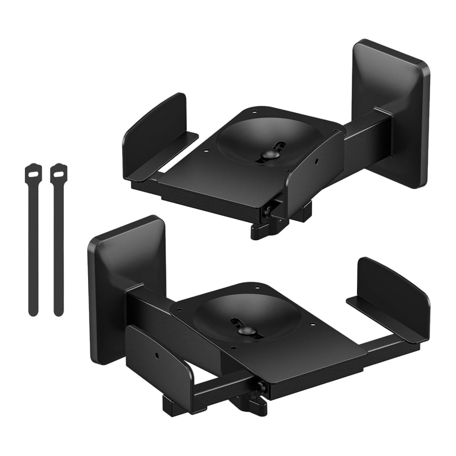 2 Soportes para Altavoces de Sonido Envolvente. Compatibles con Altavoces de 5 a 11 Pulgadas. Soporte Robusto y Compacto con Doble sujeción Lateral.