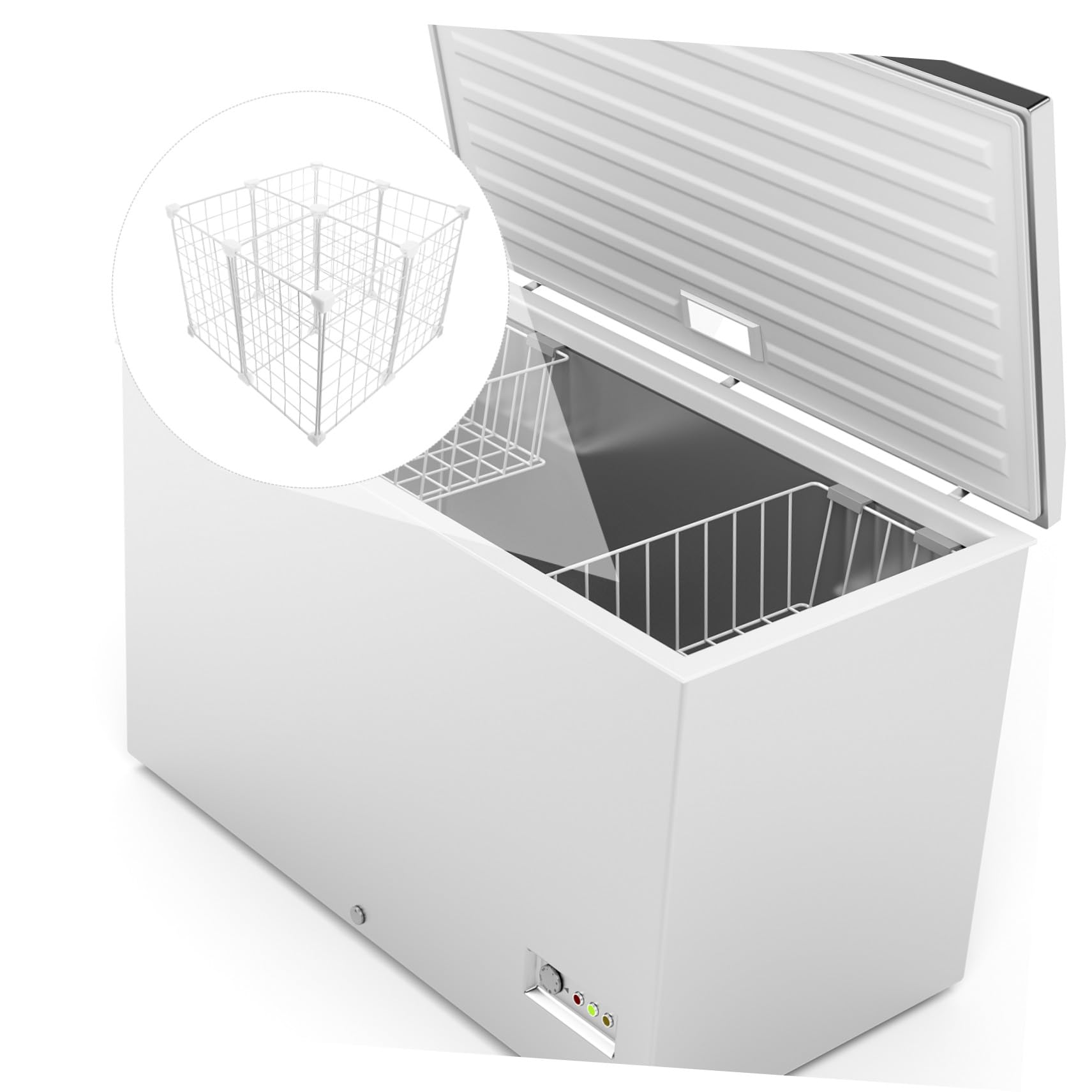 PRETYZOOM Divisorio per Congelatore Pozzetto Cestello Organizer in Filo Metallico per Congelatore Contenitore per Conservazione di Pesce e Alimenti Separatore per Ripiani