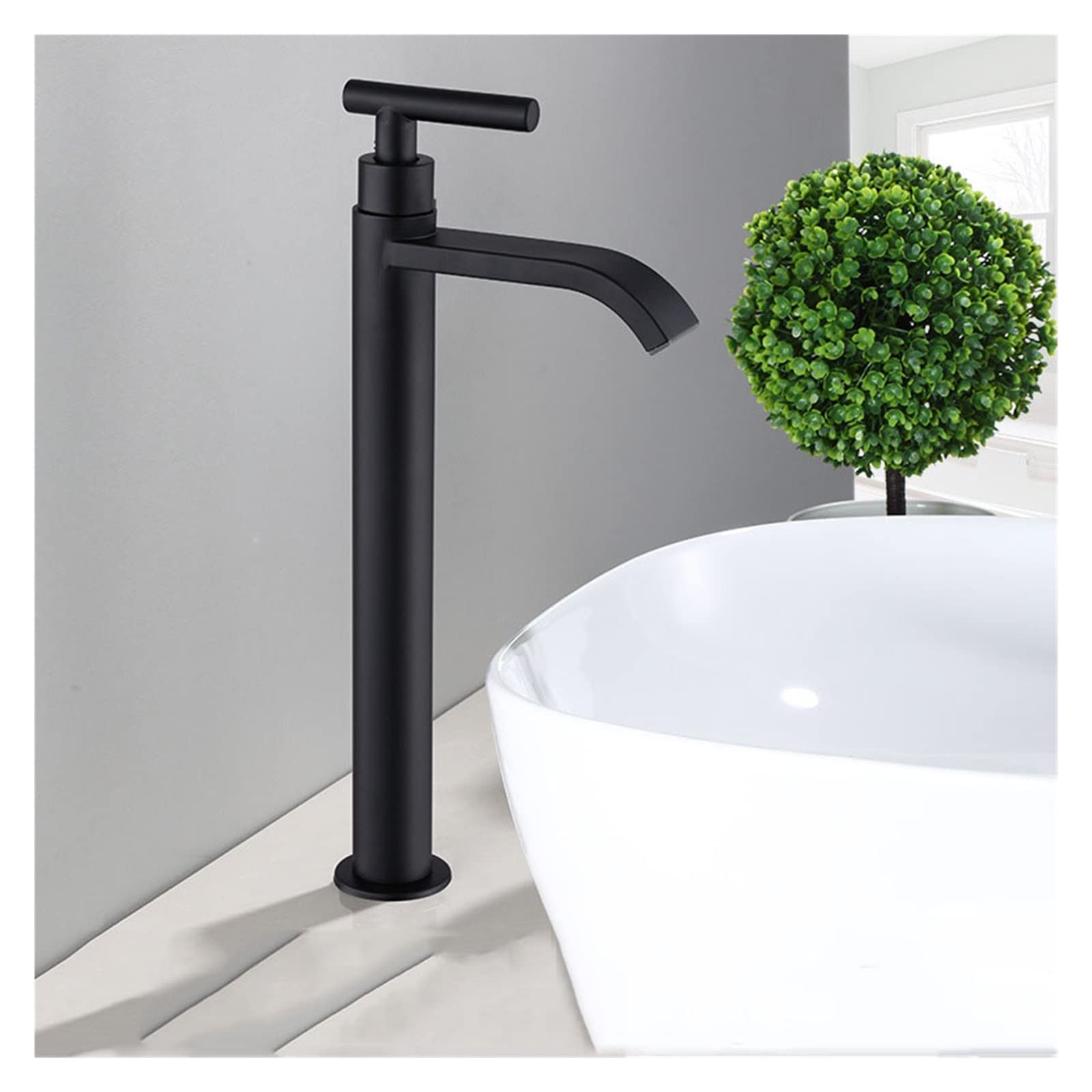 Robinet de bassin anti-éclaboussure cascade pour grand évier noir