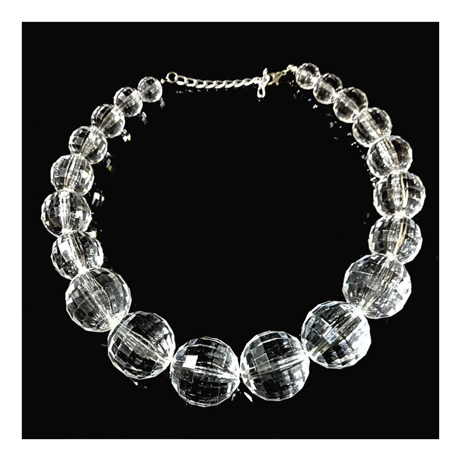 ESNY Collares para Mujer Collar Collar Declaración Chunky Joyería De Moda Regalos Acrílico Bola De Cristal Bola De Cristal Exagerado Accesorio Corto Collar Transparent
