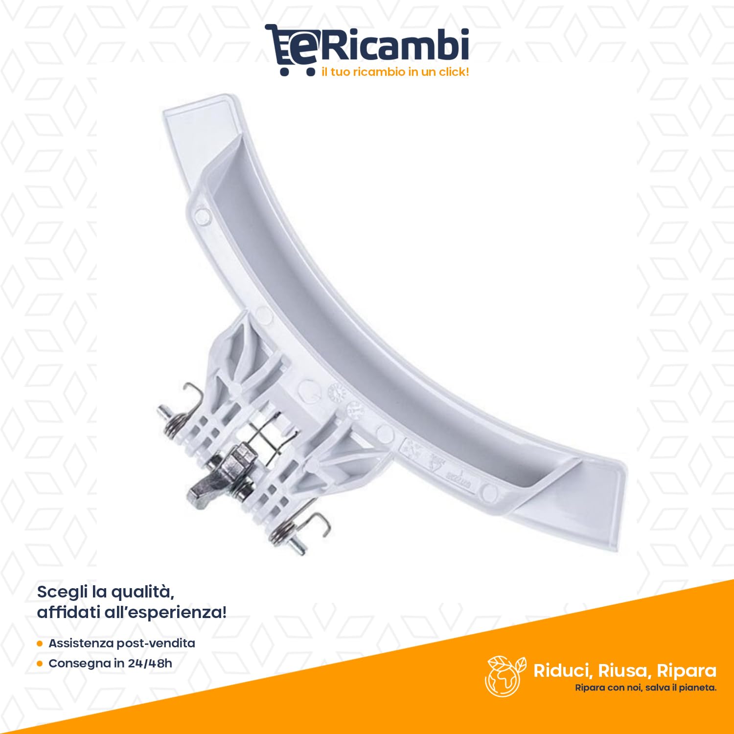 vhbw maniglia per porta/sportello compatibile con Constructa CWF08A12IL, CWF10A10, CWF10A10FG, CWF10A11, CWF10A13IL, CWF10A20, CWF12A10 lavatrici