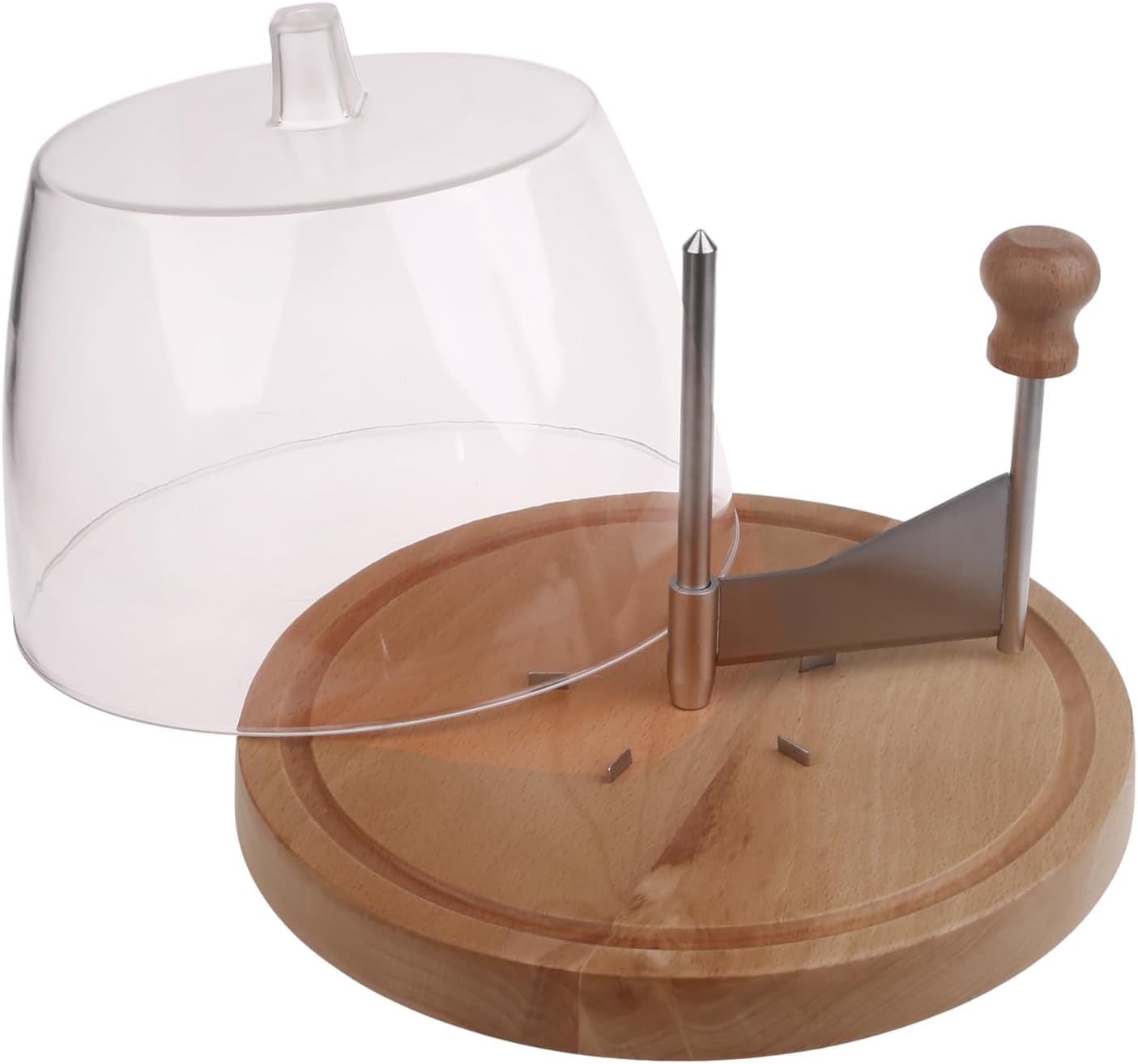 Multifunctional Kitchen Utensils - Rust Proof Handheld Cheese Flaker & Slicer - Stainless Steel & Beech - Manual Cheese Slicer - For Cheese Wheel, Chocolate & More