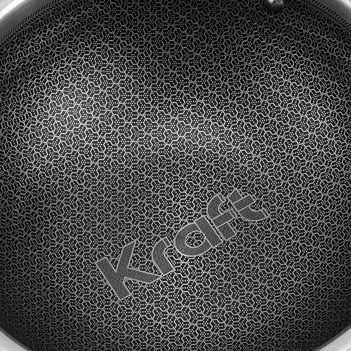 Image of Kraft Futuretec Pro Triply Honeycomb Kadai with Glass Lid - 2.5 litres, 22 cm | Stainless Steel Kadai for Cooking | Stick-Resistant Hexa Design | Metal Spatula Safe | Induction & Gas Compatible