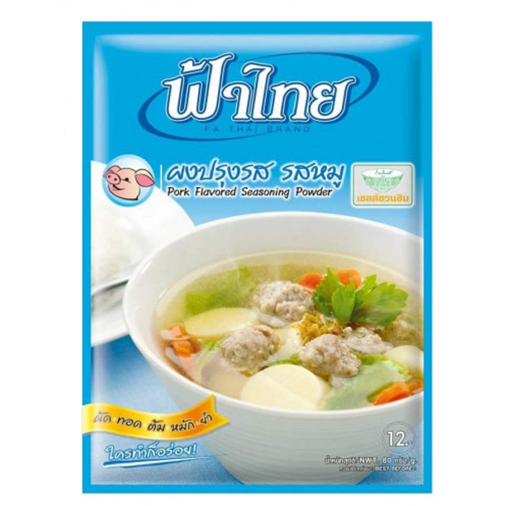FA THAI BRAND, Seasonings Powder, Pork Flavored Seasoning Powder Size 80 Grams X 3 Packs