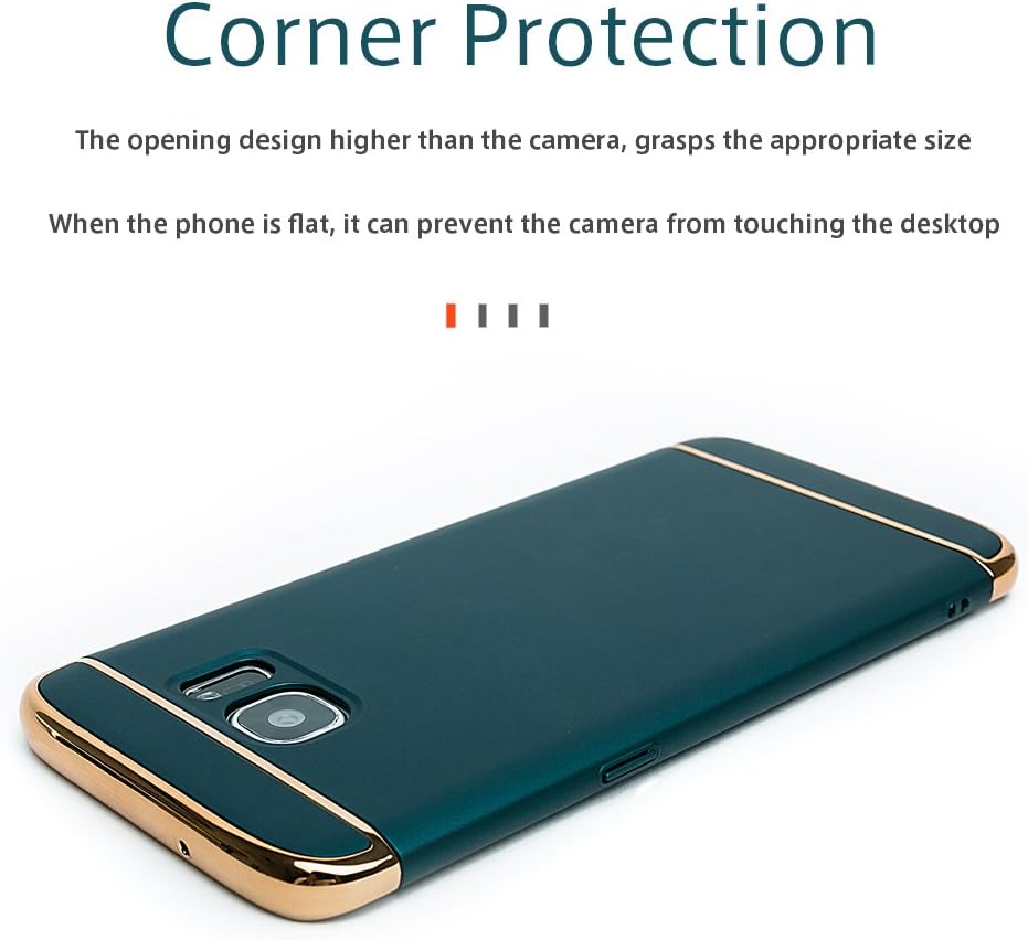 Galaxy S7 Edge Case, NAISU Galaxy S7 Edge Back Cover, Ultra Slim & Rugged Fit Shock Drop Proof Impact Resist Protective Case, 3 in 1 Hard Case for Samsung Galaxy S7 Edge - Dark Green …