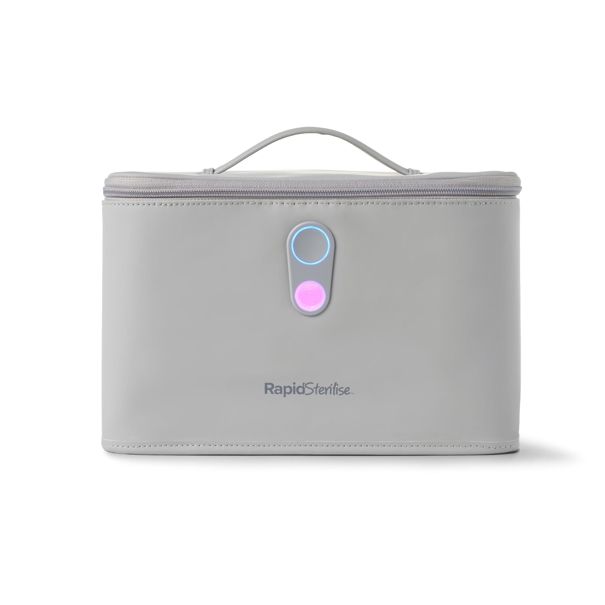 Nuby RapidSterilise sterilizzatore UV per biberon e accessori bebé, portatile ricaricabile elettrico – ciclo rapido 3 minuti, elimina il 99,9% dei germi – compatto per casa e viaggio, grigio