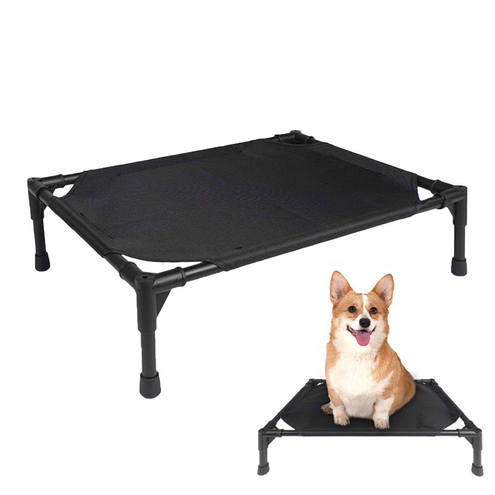 Shurzzesj Elevated Dog Bed, Cooling Raised Pet Cot, UV Protection Canopy, Foldable, Non-slip Feet, Extra Carrying Bag