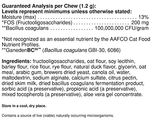 Animal Domestique Naturel de du Vermont Daily probiotiques pour Chats, Complément digestif, 30 Bite de Taille Douce à mastiquer - Image 4