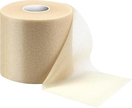 2.75Inch 30Yard Beige Athletic PreWrap Tape | Flexible foam underwrap for hair headbands and joint protection during soccer workouts.