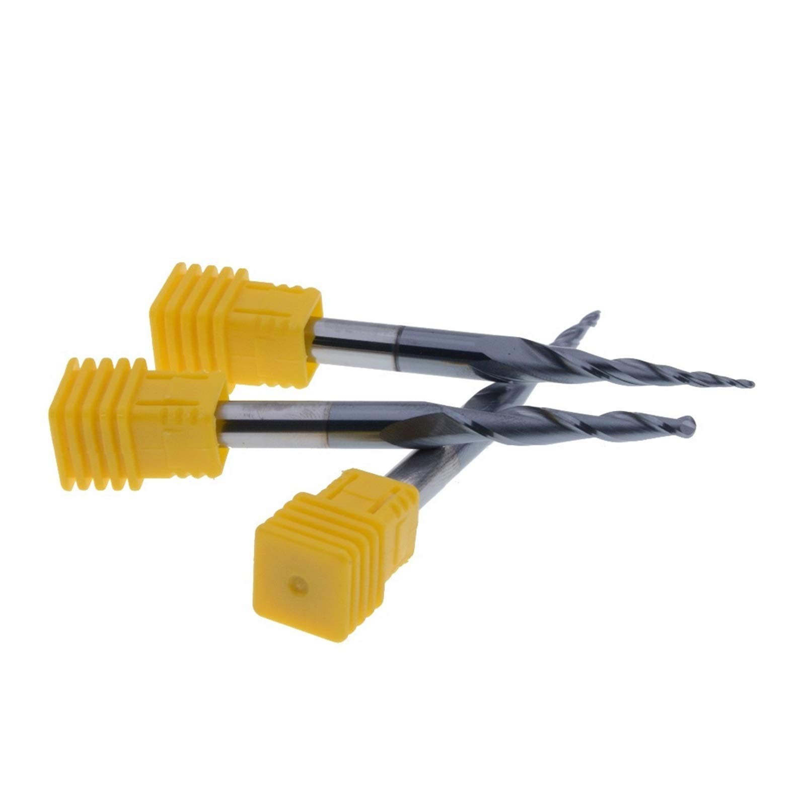 Cortador de fresado de superficie 4 piezas/lote de 4 mm R0.25/0.5/0.75/1.0 HRC55 2F Carburo sólido Conexo cónico cónico con molinos de extremo de madera para cortadores de fresado de metal de