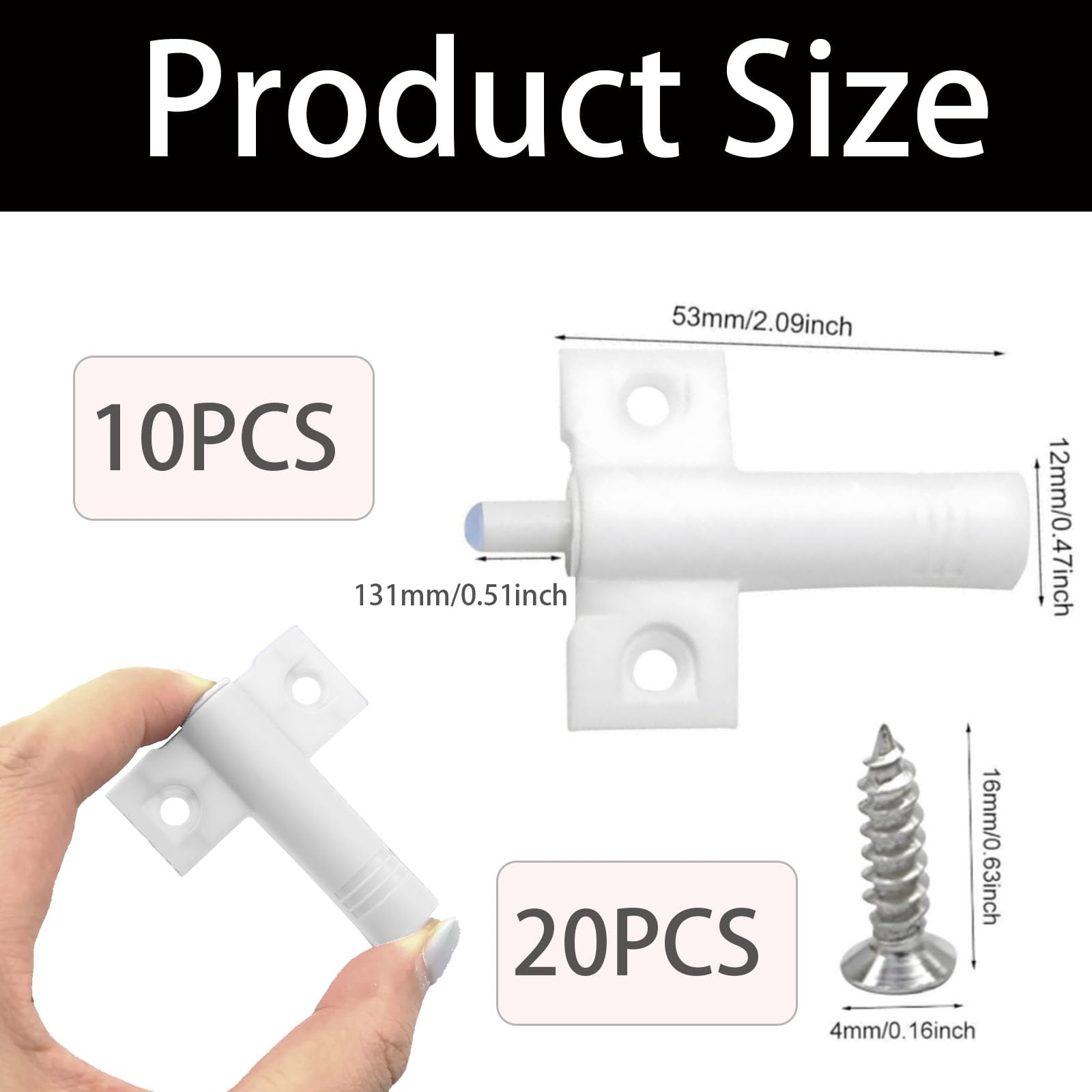 10 Pcs Soft Close Dampers, with 20 Pcs Stainless Steel Screws - Image 2
