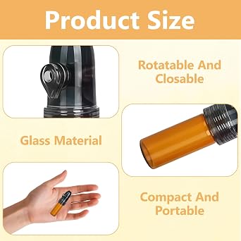 4 Pcs Small Bullet Glass Bottle Kit, Spice Powder Tool Waterproof & Durable, Snuff Bullet Snorter for Outdoor Travel(Random color)