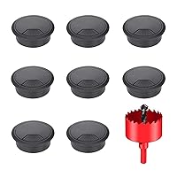 Vista 12 de TuTuYa 10 piezas de pasacables de escritorio, pasacables de escritorio de 1-3/8 pulgadas (35 mm) con sierra de agujero, ideal para cables de mesa