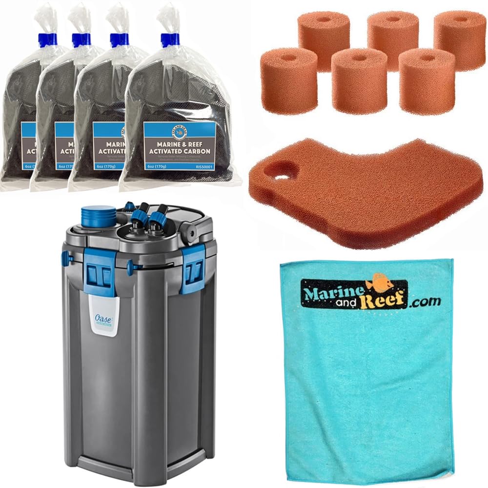 Inland Seas OASE BioMaster 850 Canister Filter & Filter Media Replacement & Towel Bundle (8 Items)