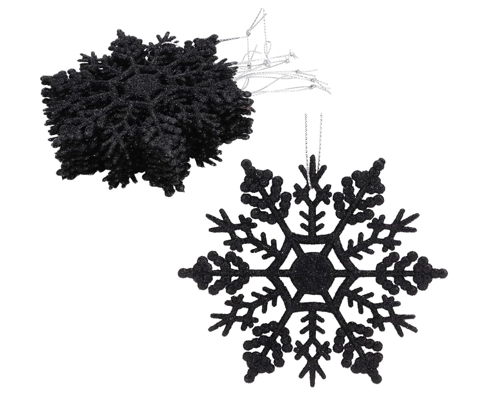 DERAYEE 12 Stück Schneeflocken Weihnachten Deko,Glitter Hängende...