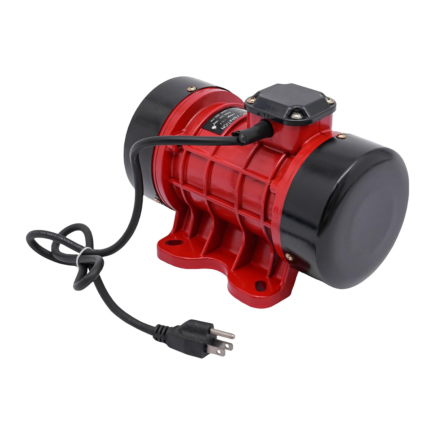 Concrete Vibrator Motor, 110V 250W Single Phase Concrete Vibrating Motor 3500RPM Electric Vibrators Shaker Table for Mining, Metallurgy, Coal, Electric Power (Red&Black)