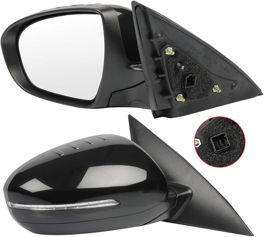 SCITOO Left and Right Side Mirrors Fit Compatible with 2011-2013 For Kia Optima Power Signal Lamp Manual Folding KI1320152 KI1321152
