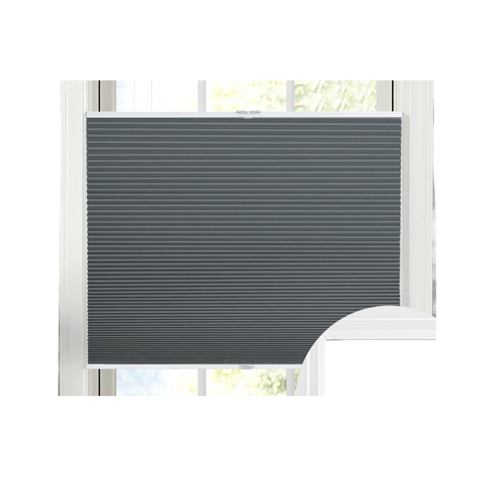 roller blackout blind Blackout Roller Blinds Shades No Drill No Tools Pleated Cordless Window Fit Bathroom Kitchen Bedroom Window(Blue,60x120cm)