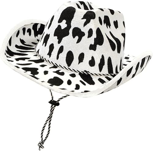Miniatura 7 de Beistle Sombreros de vaquero con estampado de vaca, 2 piezas, talla única, correa de barbilla ajustable, suministros para fiestas occidentales,