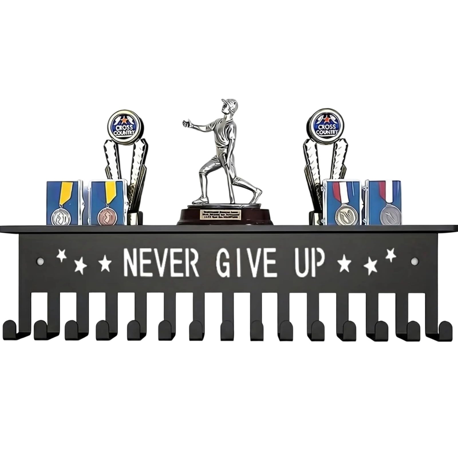 PANGBOER Flexible TPU Award Organizers Wall Mounted Holder for Sports Medals and Household Items Simple Award Rack