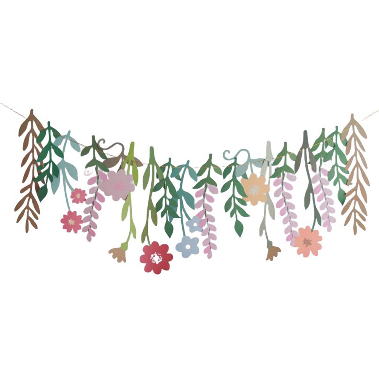 Jazuaiao Quick Mount Floral Hanging Banners Decoration Double Sided Festival Ornament for School Event and Community Gatherings Double Sided Flower Garlands Banners