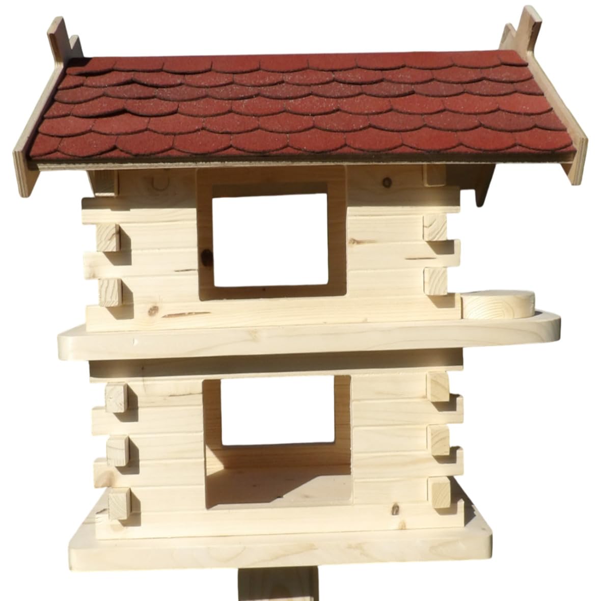 Martinshof - Casetta per uccelli Charlie rosso, lunghezza: 47 cm, larghezza: 38,5 cm, altezza: 43 cm, materiale: legno di abete non trattato, per giardino, matrimonio, terrazza, balcone