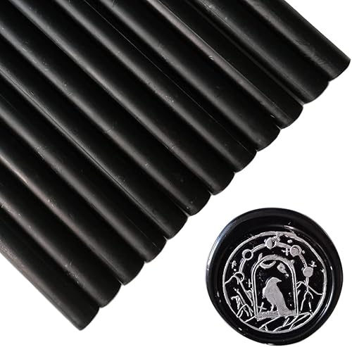 Seal - 12 barras de cera para sellar cera con pistola de pegamento, palitos de cera para sellar cera, ideales para tarjetas, sobres, envoltura de