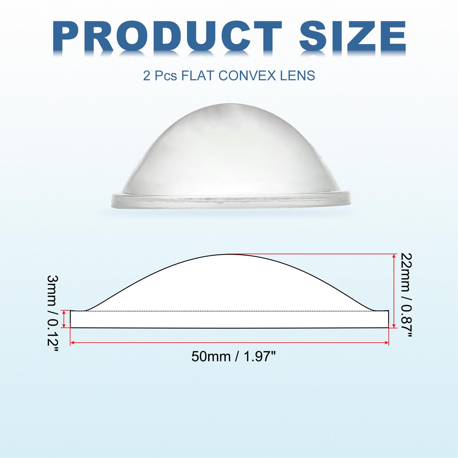 PATIKIL Diameter 50mm Flat Convex Lens - Image 2