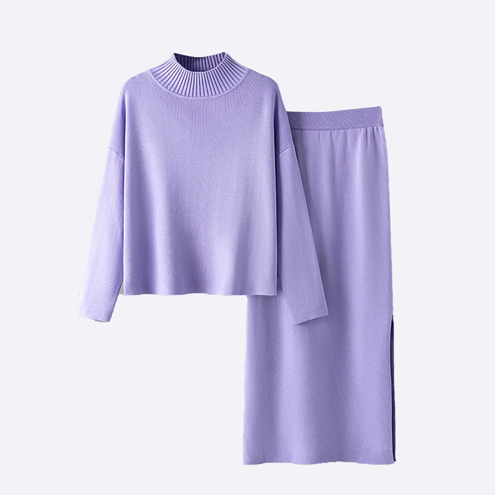 Lingerie Sexy Hot Chaude Nuisette Pull et Jupe en à Manches Longues pour Femmes, Couleur Unie, Version Ample, Ensemble Pyjama décontracté pour la Maison, Body Noir Grande Taille Manches Longues