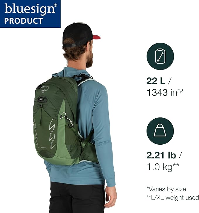 Mochila Osprey Talon 22L Senderismo con Cinturón Cadera Azul miniatura 2