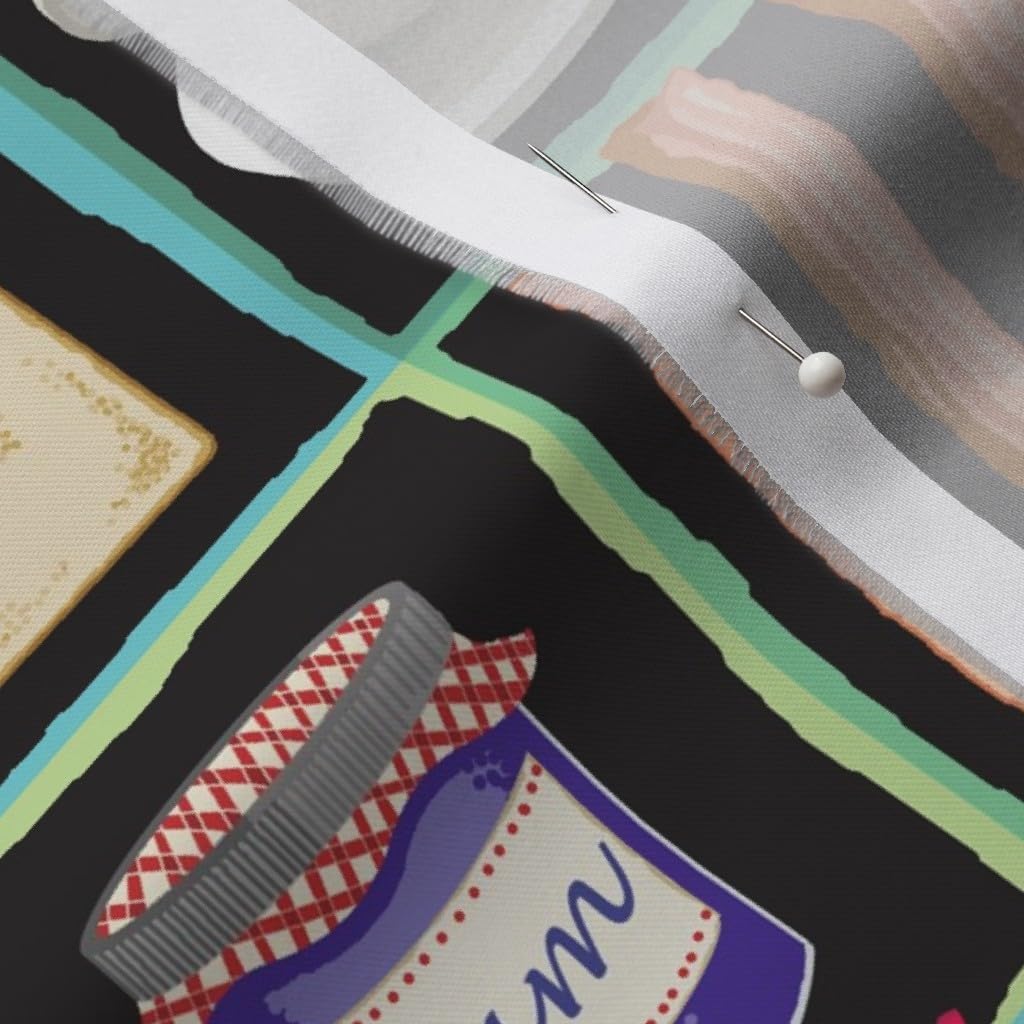 Spoonflower Fabric - Breakfast Pancakes Fruit Coffee Food Whimsical Kitchen Decor Printed on Organic Cotton Sateen Fabric by The Yard - Sewing Quilting Apparel Home Decor