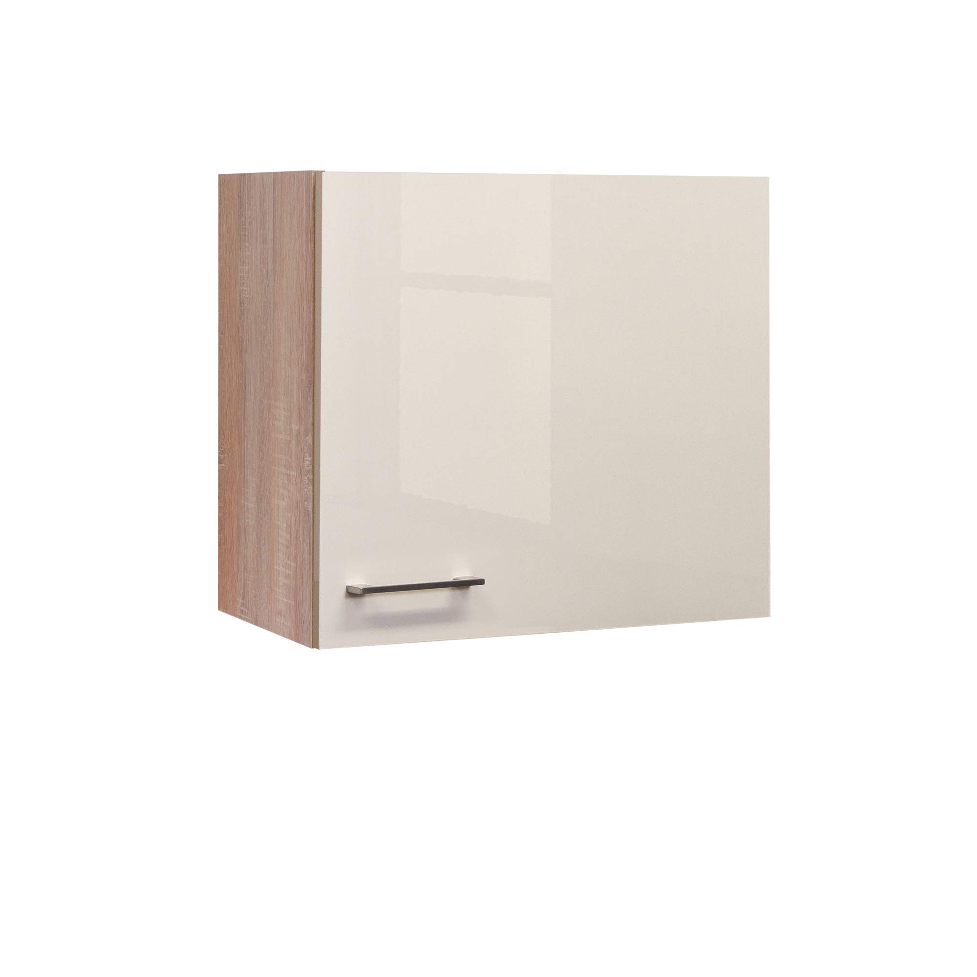 Hängeschrank Nepal - Küchenschrank - 1-türig - Breite 60 cm - Creme glänzend/Eiche Sonoma