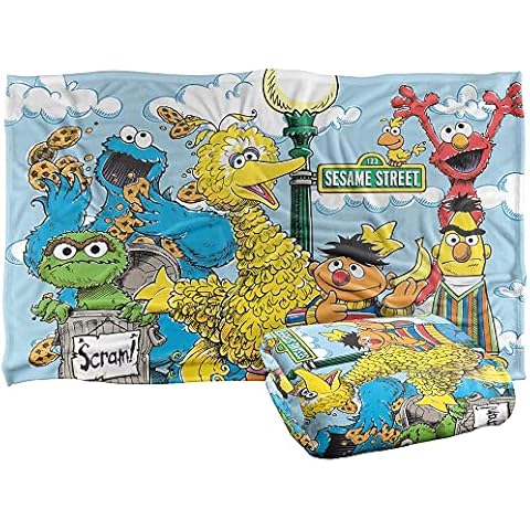 Sesame Street Retro Gang Silky Touch Throw Blanket Cover